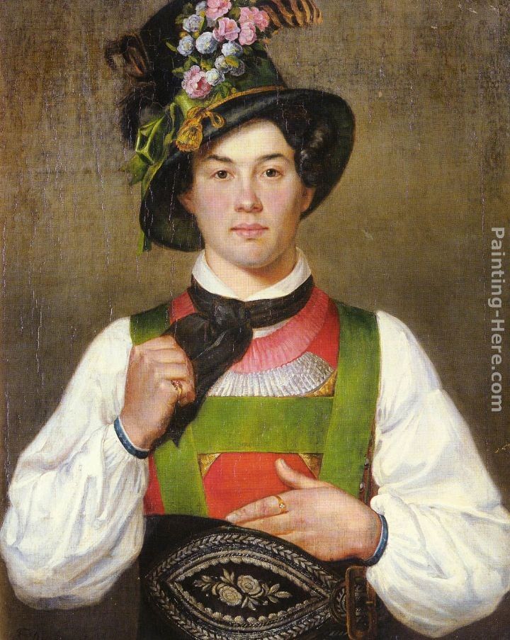 Franz Von Defregger A Young Man In Tyrolean Costume